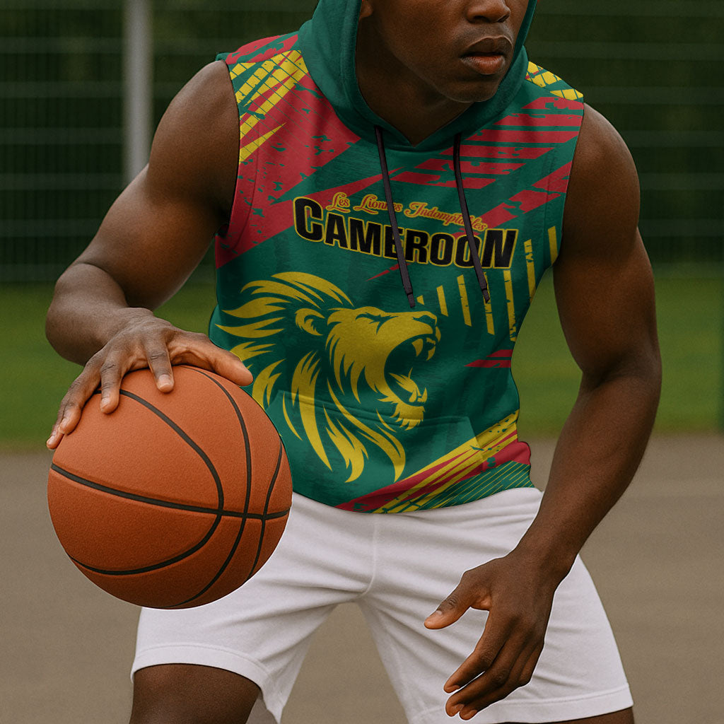 Custom Cameroon 2026 Football Sleeveless Hoodie Les Lionnes Indomptables