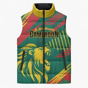 Custom Cameroon 2026 Football Sleeveless Puffer Jacket Les Lionnes Indomptables