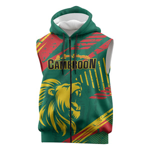 Custom Cameroon 2026 Football Sleeveless Zip Hoodie Les Lionnes Indomptables