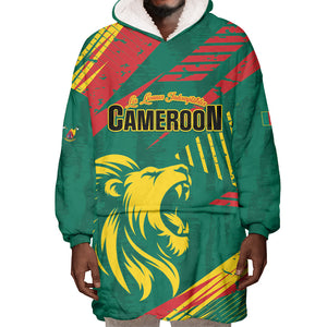 Custom Cameroon 2026 Football Wearable Blanket Hoodie Les Lionnes Indomptables