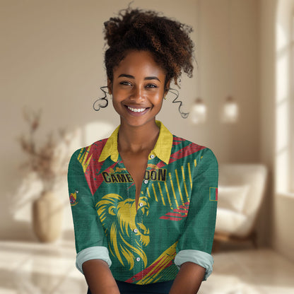 Custom Cameroon 2026 Football Women Casual Shirt Les Lionnes Indomptables