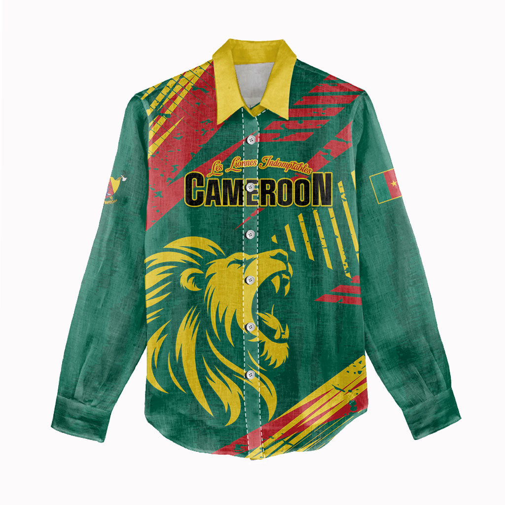 Custom Cameroon 2026 Football Women Casual Shirt Les Lionnes Indomptables