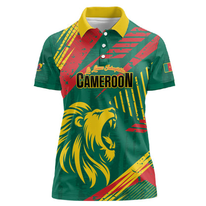 Custom Cameroon 2026 Football Women Polo Shirt Les Lionnes Indomptables