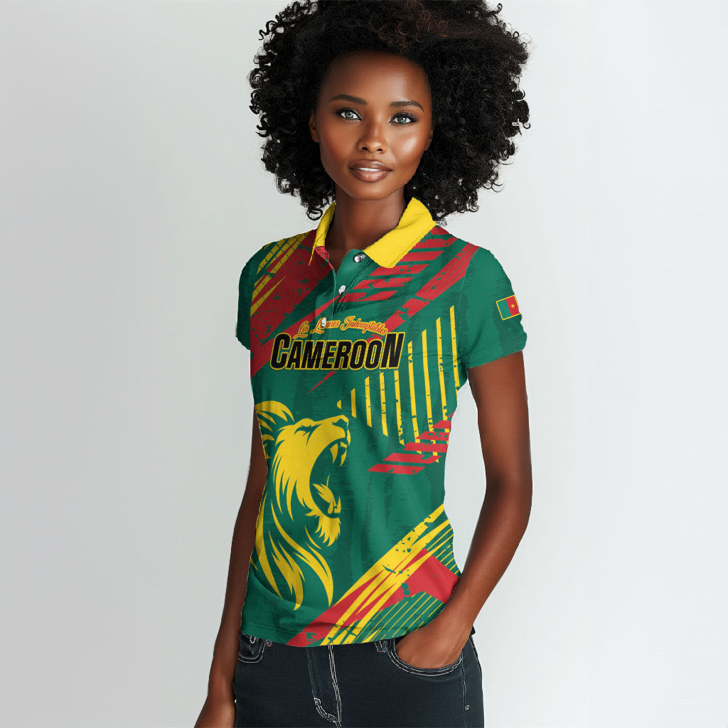 Custom Cameroon 2026 Football Women Polo Shirt Les Lionnes Indomptables