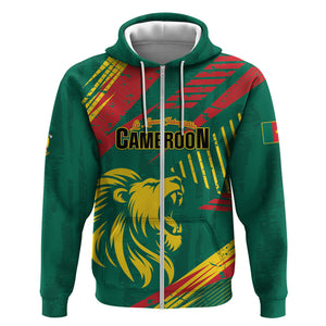 Custom Cameroon 2026 Football Zip Hoodie Les Lionnes Indomptables