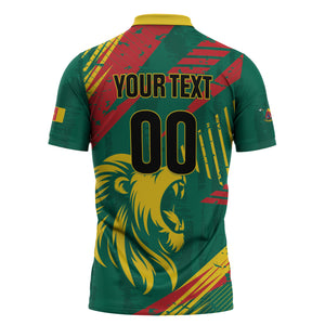 Custom Cameroon 2026 Football Zipper Polo Shirt Les Lionnes Indomptables