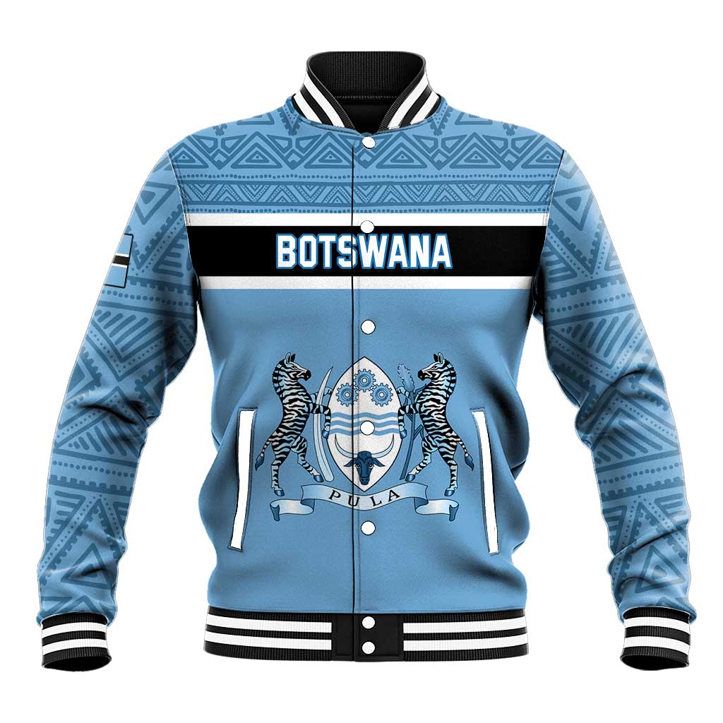 Personalized Botswana Baseball Jacket with Tswana Pula and African Pattern LT01