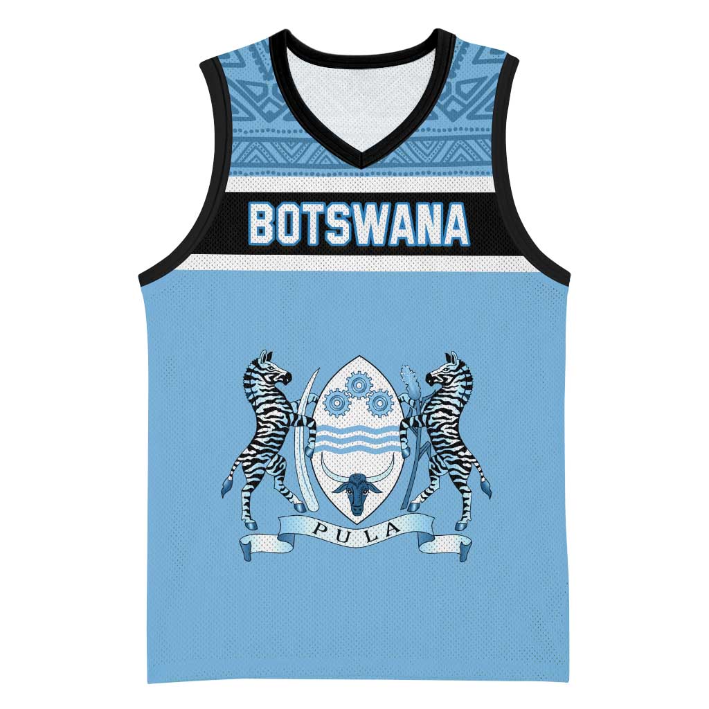 Personalized Botswana Basketball Jersey with Tswana Pula and African Pattern - African Pride