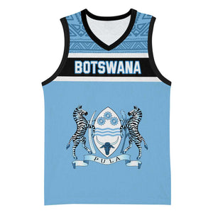 Personalized Botswana Basketball Jersey with Tswana Pula and African Pattern - African Pride