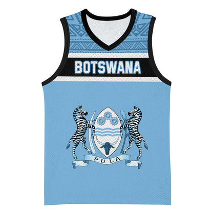 Personalized Botswana Basketball Jersey with Tswana Pula and African Pattern - African Pride