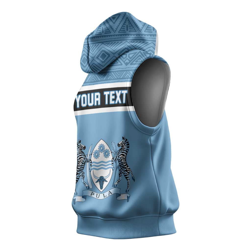 Personalized Botswana Sleeveless Hoodie with Tswana Pula and African Pattern - African Pride
