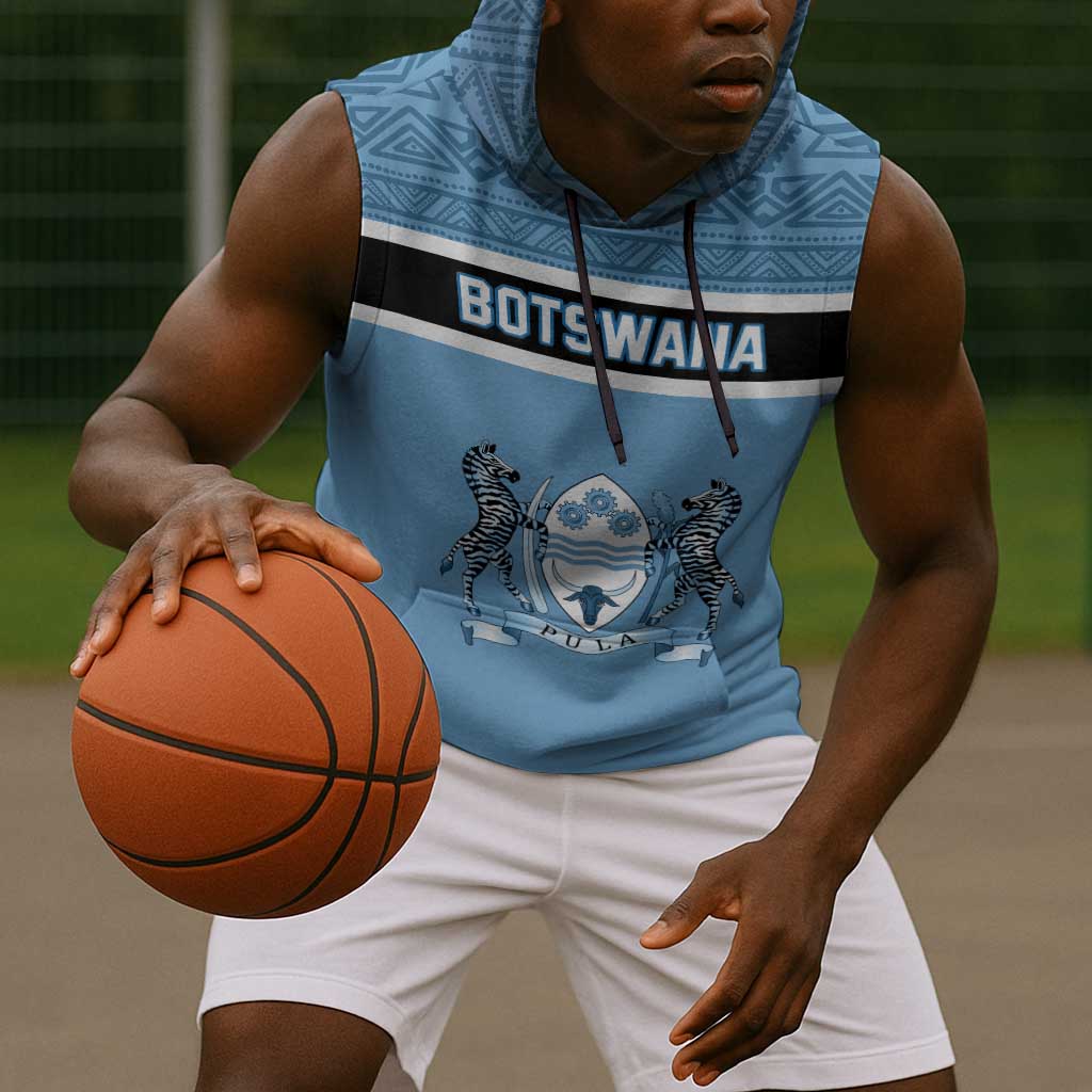 Personalized Botswana Sleeveless Hoodie with Tswana Pula and African Pattern - African Pride