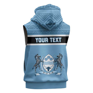 Personalized Botswana Sleeveless Zip Hoodie with Tswana Pula and African Pattern - African Pride
