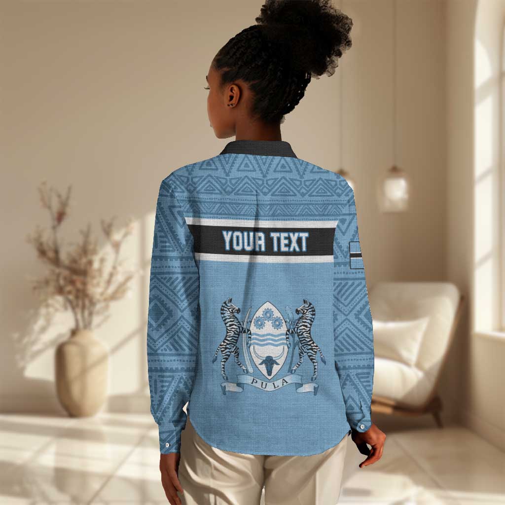 Personalized Botswana Women Casual Shirt with Tswana Pula and African Pattern LT01