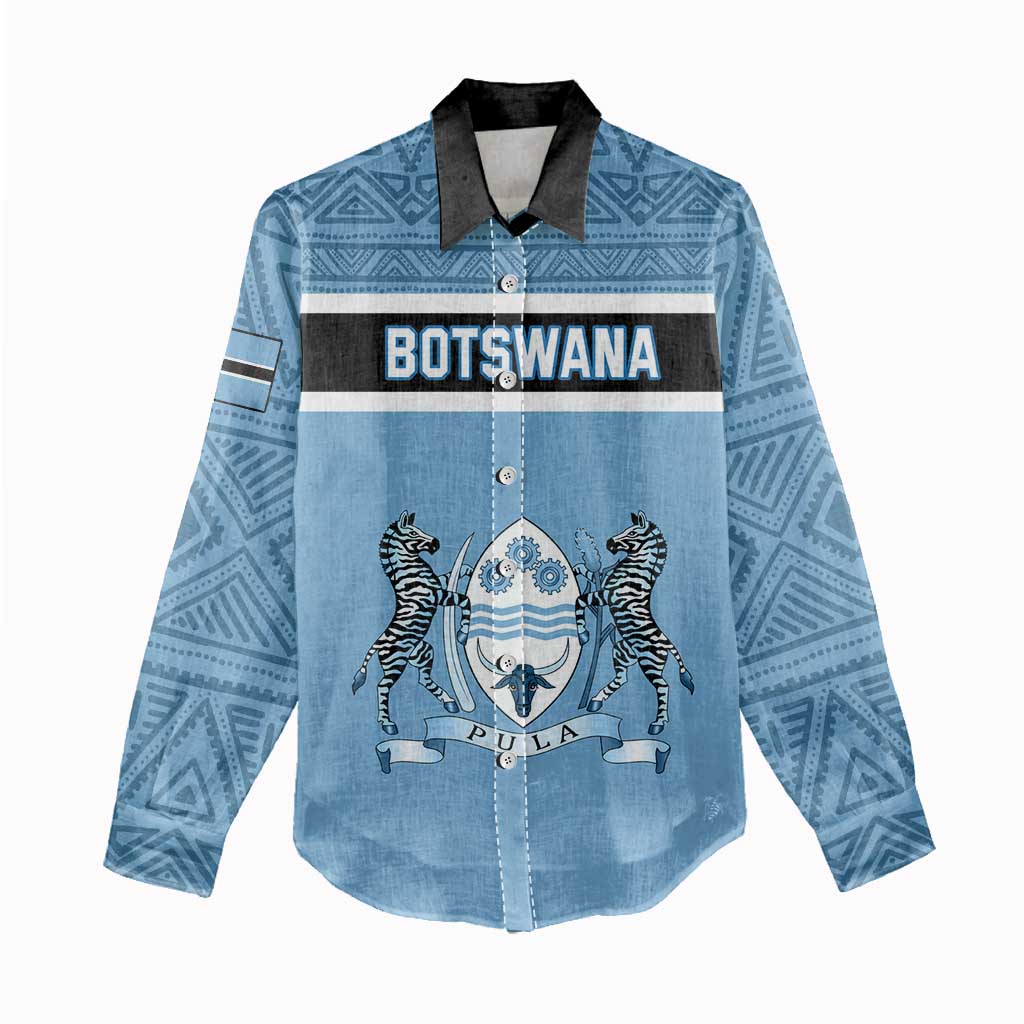 Personalized Botswana Women Casual Shirt with Tswana Pula and African Pattern LT01