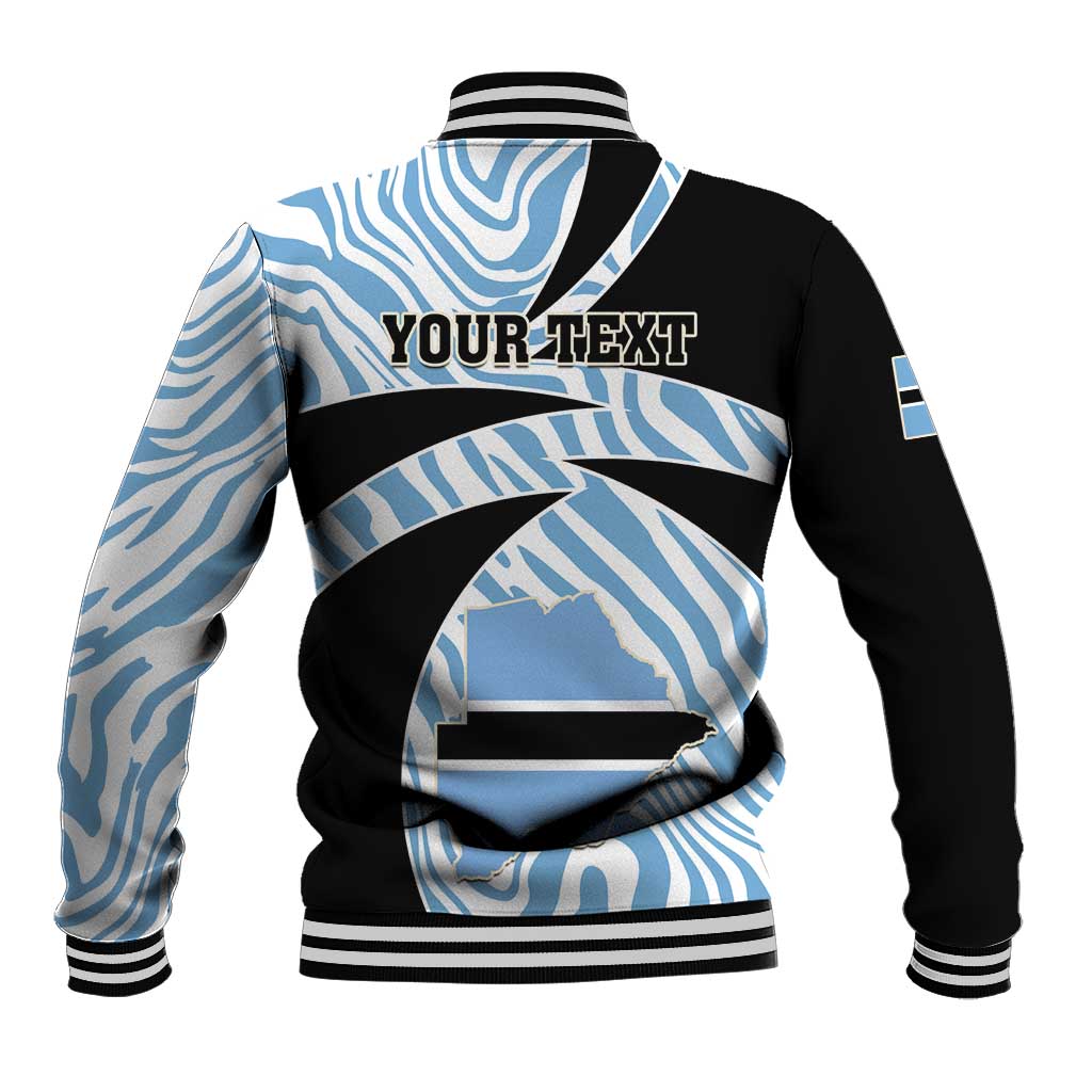 Personalized Botswana Independence Day Baseball Jacket - Lefatshe la Botswana with Zebra Pattern LT01