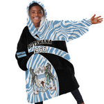 Personalized Botswana Independence Day KId Wearable Blanket Hoodie - Lefatshe la Botswana with Zebra Pattern
