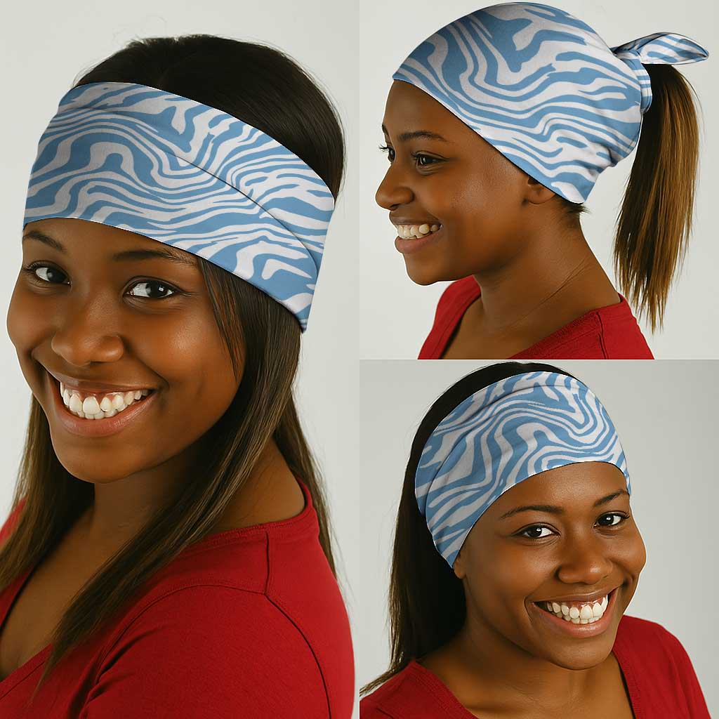Botswana Independence Day Neck Gaiter - Lefatshe la Botswana with Zebra Pattern - African Pride