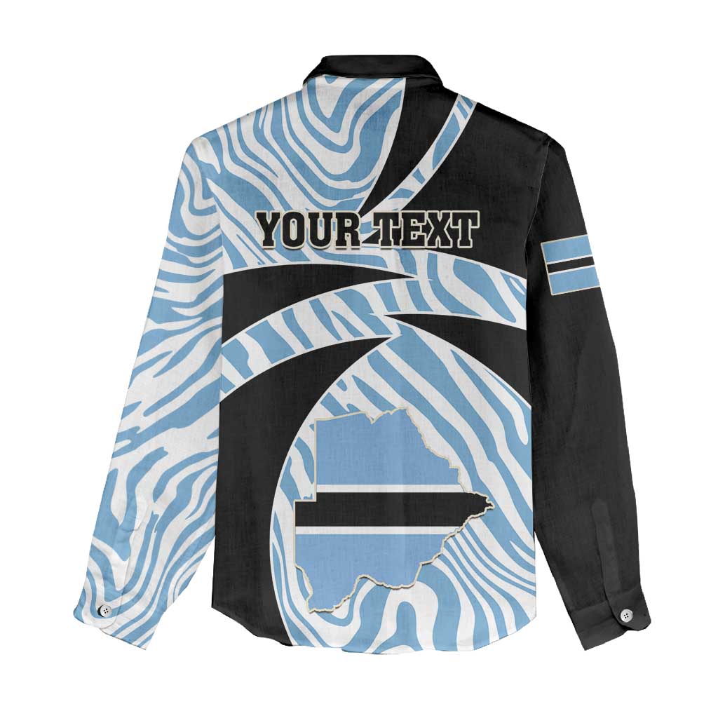Personalized Botswana Independence Day Women Casual Shirt - Lefatshe la Botswana with Zebra Pattern LT01