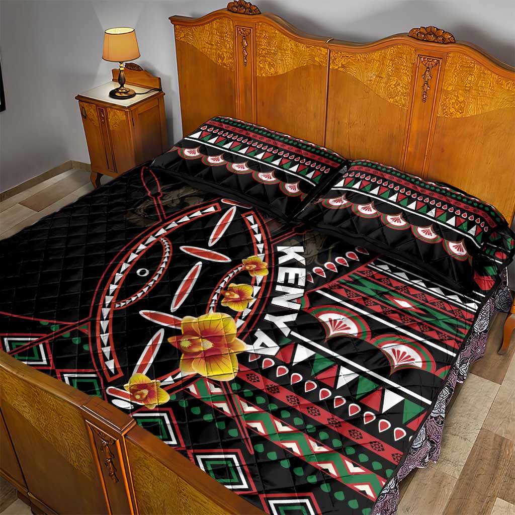 Kenya Quilt Bed Set Jamhuri Day, Kenya Shield