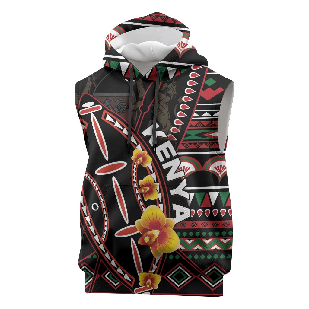 Personalized Kenya Sleeveless Hoodie Jamhuri Day, Kenya Shield - African Pride