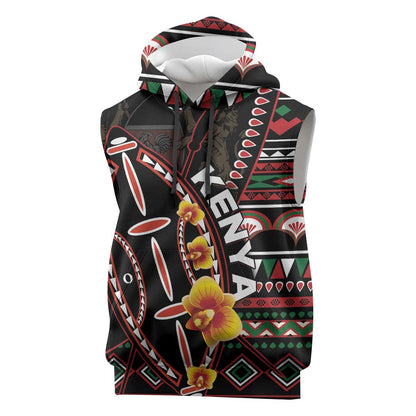 Personalized Kenya Sleeveless Hoodie Jamhuri Day, Kenya Shield - African Pride