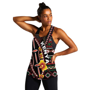 Personalized Kenya Women Racerback Tank Jamhuri Day, Kenya Shield