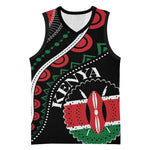 Personalized Kenya Basketball Jersey Harambee African Pattern - Coat of Arms Design - African Pride