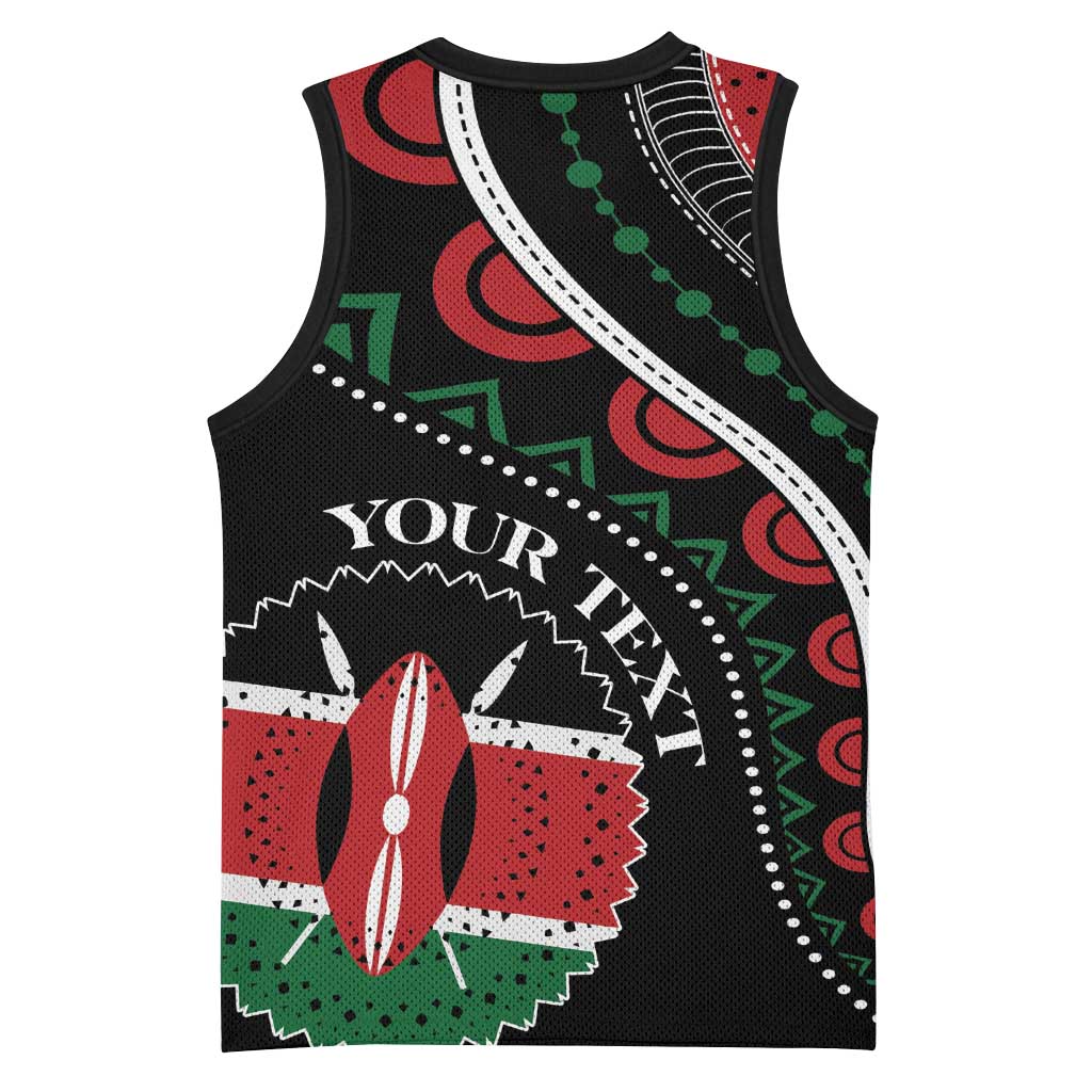 Personalized Kenya Basketball Jersey Harambee African Pattern - Coat of Arms Design LT01