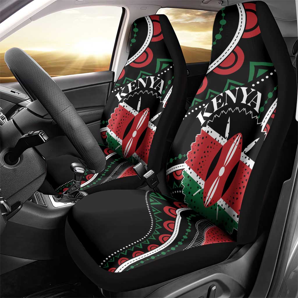Kenya Car Seat Cover Harambee African Pattern - Coat of Arms Design