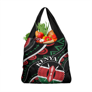Kenya Grocery Bag Harambee African Pattern - Coat of Arms Design
