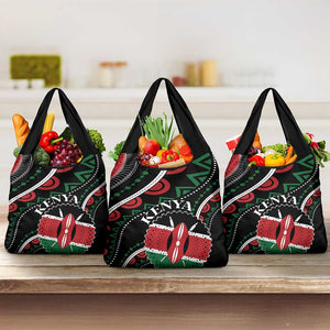 Kenya Grocery Bag Harambee African Pattern - Coat of Arms Design