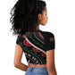 Personalized Kenya Raglan Cropped T shirt Harambee African Pattern - Coat of Arms Design