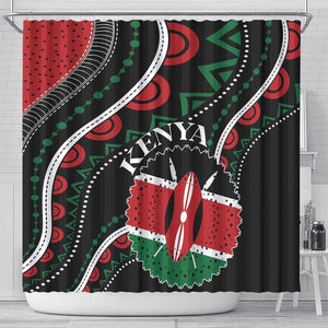 Kenya Shower Curtain Harambee African Pattern - Coat of Arms Design