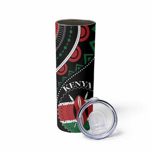 Personalized Kenya Skinny Tumbler Harambee African Pattern - Coat of Arms Design