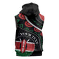 Personalized Kenya Sleeveless Hoodie Harambee African Pattern - Coat of Arms Design - African Pride