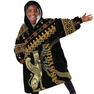Assyrian New Year KId Wearable Blanket Hoodie Akitu 6774 Kha B Nissan