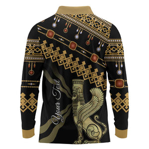 Assyrian New Year Long Sleeve Polo Shirt Akitu 6774 Kha B Nissan