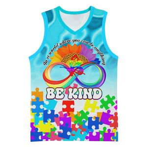 World Autism Awareness Day 2024 Basketball Jersey In A World Where You Can Be Anything Be Kind - African Pride