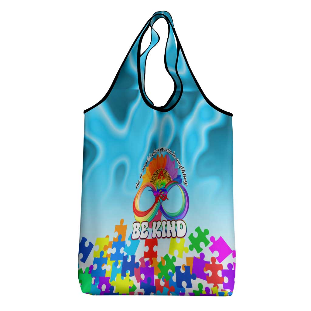 World Autism Awareness Day 2024 Grocery Bag In A World Where You Can Be Anything Be Kind