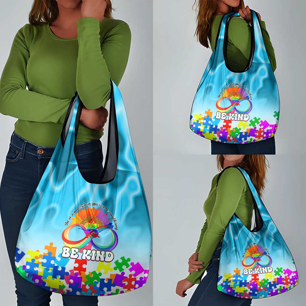 World Autism Awareness Day 2024 Grocery Bag In A World Where You Can Be Anything Be Kind