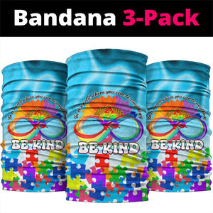 World Autism Awareness Day 2024 Neck Gaiter In A World Where You Can Be Anything Be Kind LT01