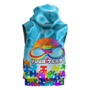World Autism Awareness Day 2024 Sleeveless Hoodie In A World Where You Can Be Anything Be Kind - African Pride