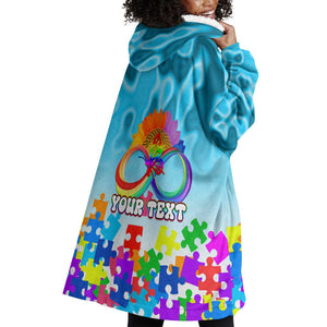 World Autism Awareness Day 2024 Wearable Blanket Hoodie In A World Where You Can Be Anything Be Kind