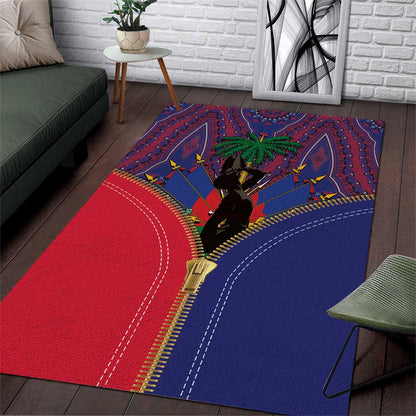 Afro Haiti Heritage Month Area Rug Zipper Stylized
