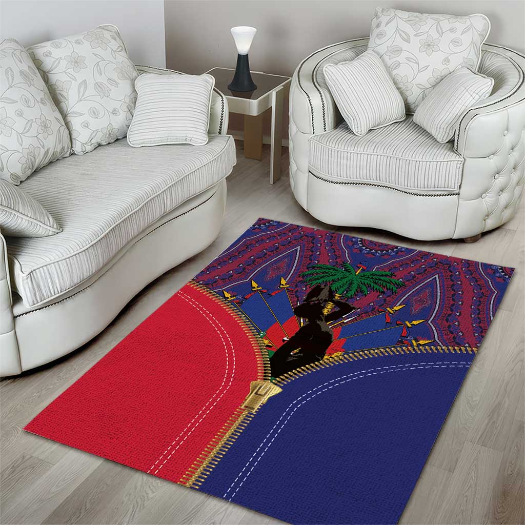 Afro Haiti Heritage Month Area Rug Zipper Stylized