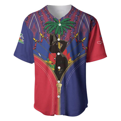 Afro Haiti Heritage Month Baseball Jersey Zipper Stylized