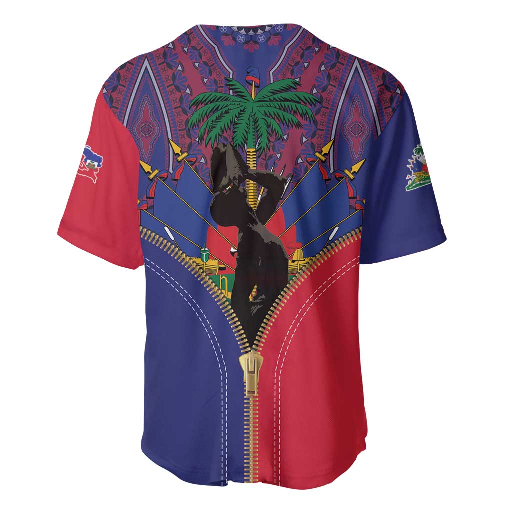 Afro Haiti Heritage Month Baseball Jersey Zipper Stylized