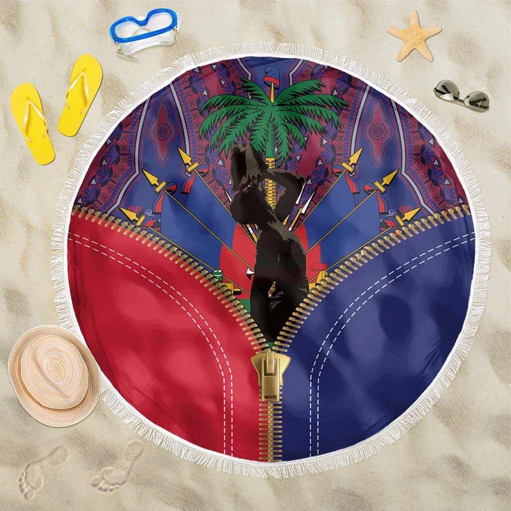 Afro Haiti Heritage Month Beach Blanket Zipper Stylized