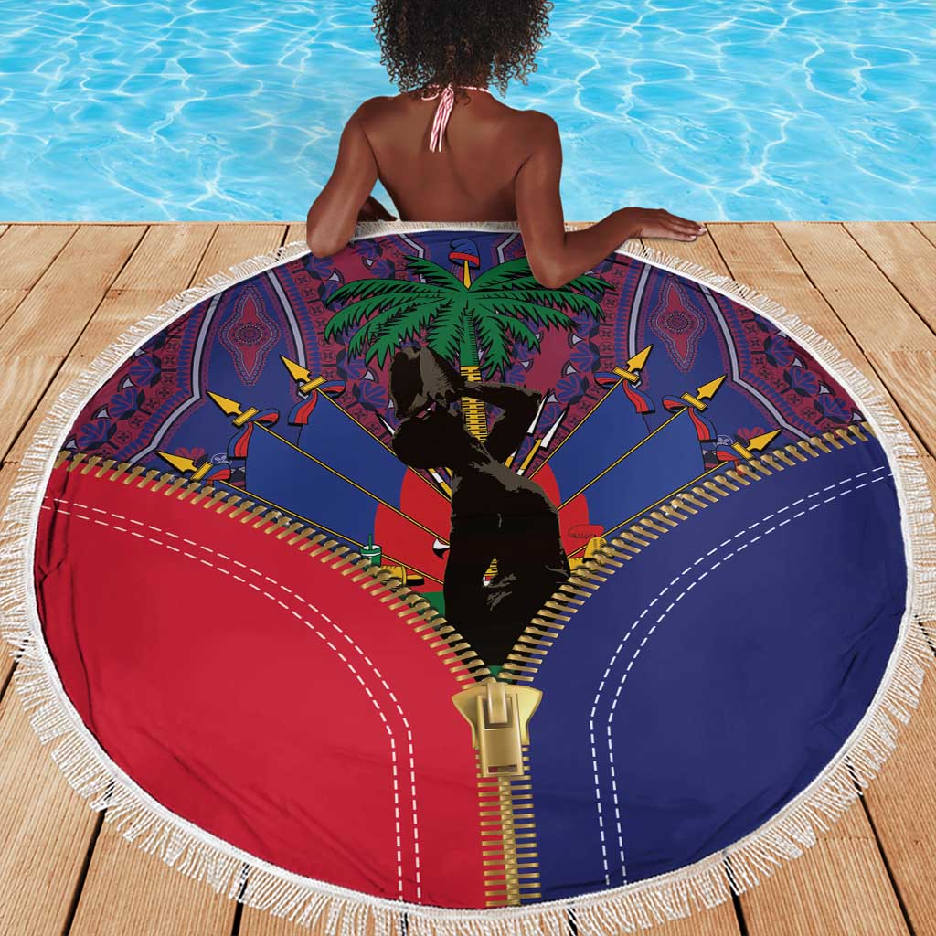 Afro Haiti Heritage Month Beach Blanket Zipper Stylized